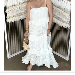 White Tiered Ruffled Maxi Sundress